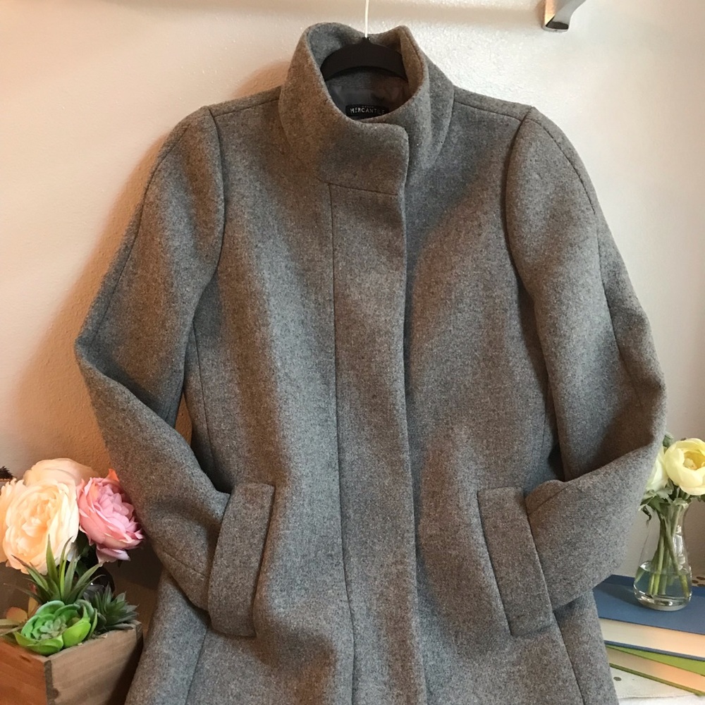 J. Crew Factory New City Coat (Gray)